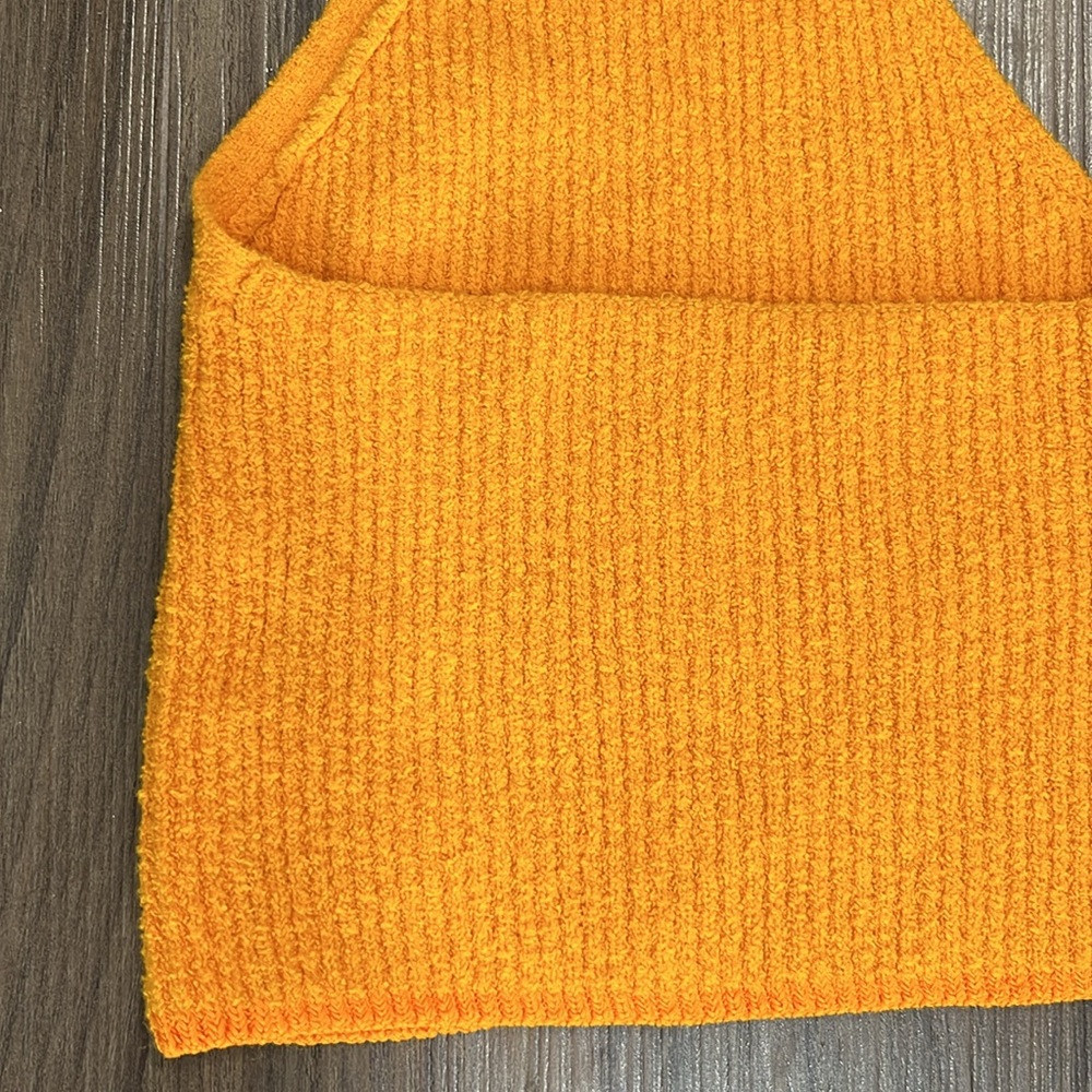 rag & bone Soleil‎ Rib Bra Top Orange Knit Ribbed V-Neck Racerback size large - Picture 9 of 13